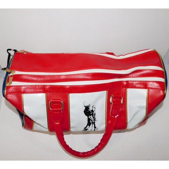 Vintage Ben Hogan Golf Tour Duffle Travel Gym Bag Red White Blue Vinyl - Picture 10 of 13